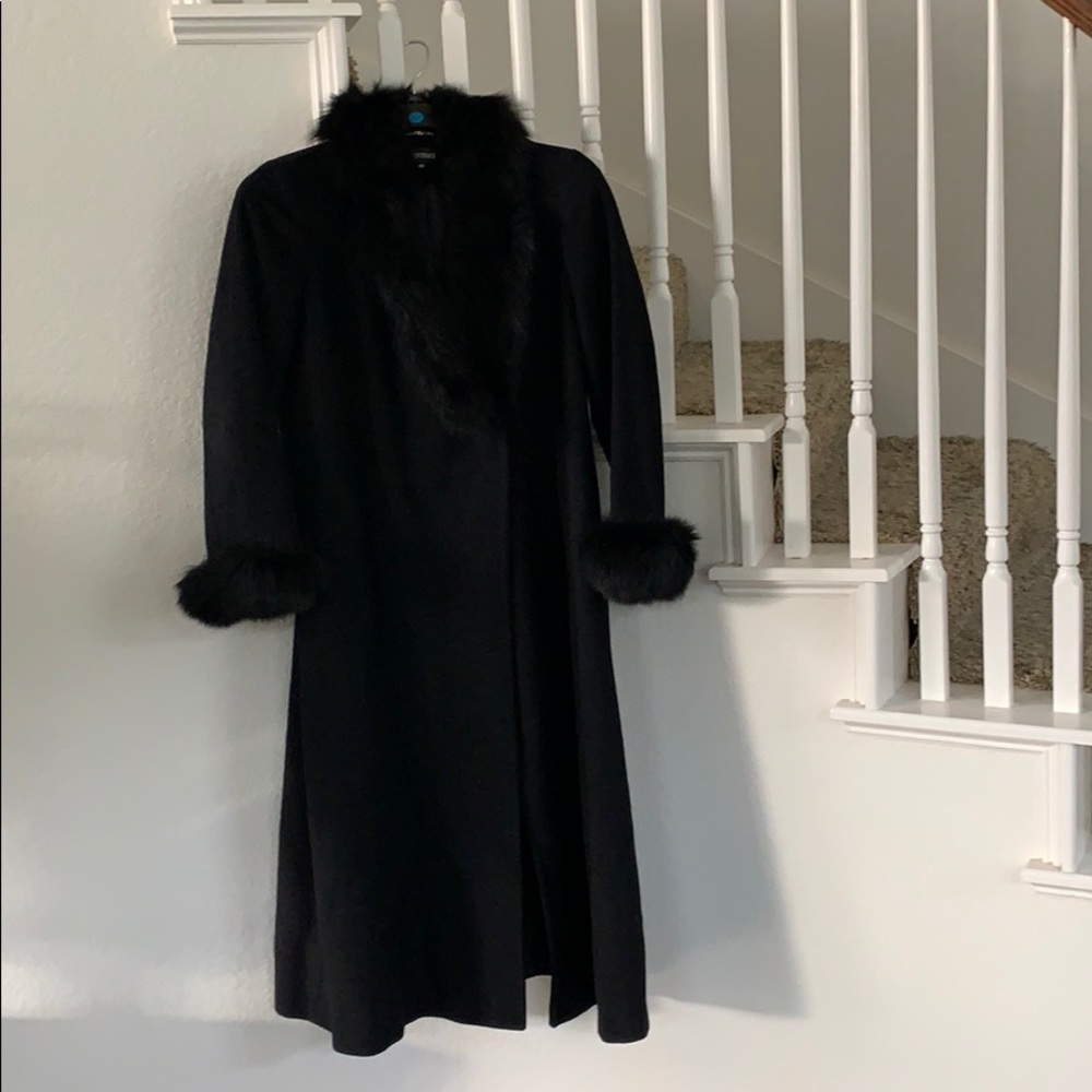 Wool w Fur trim Coat 14 pt